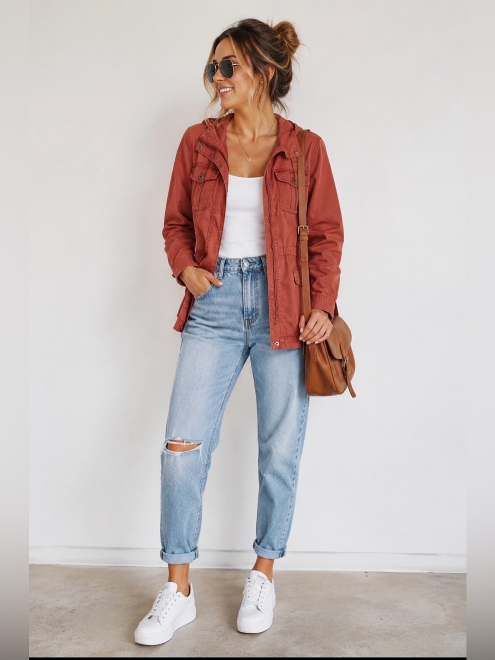 74 Kersh Utility Jacket XS Rust Red Orange Lightweight Military Style Jacket